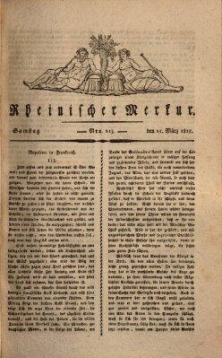 Rheinischer Merkur Samstag 25. März 1815