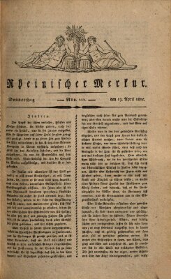 Rheinischer Merkur Donnerstag 13. April 1815