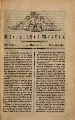 Rheinischer Merkur Donnerstag 15. Juni 1815