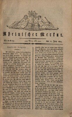 Rheinischer Merkur Samstag 15. Juli 1815