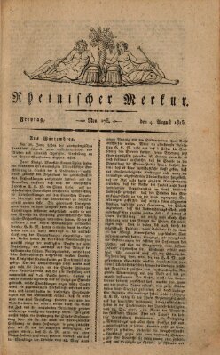 Rheinischer Merkur Freitag 4. August 1815