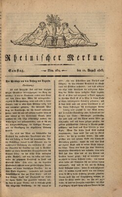 Rheinischer Merkur Samstag 12. August 1815