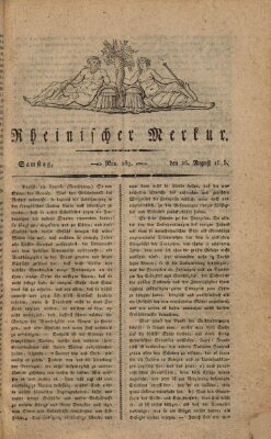 Rheinischer Merkur Samstag 26. August 1815