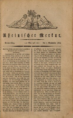 Rheinischer Merkur Donnerstag 7. September 1815