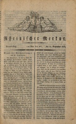 Rheinischer Merkur Donnerstag 21. September 1815