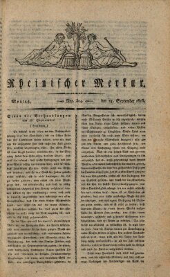 Rheinischer Merkur Montag 25. September 1815