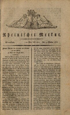 Rheinischer Merkur Dienstag 3. Oktober 1815