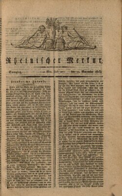 Rheinischer Merkur Sonntag 12. November 1815