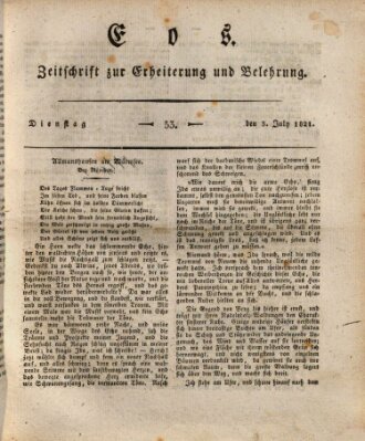 Eos Dienstag 3. Juli 1821