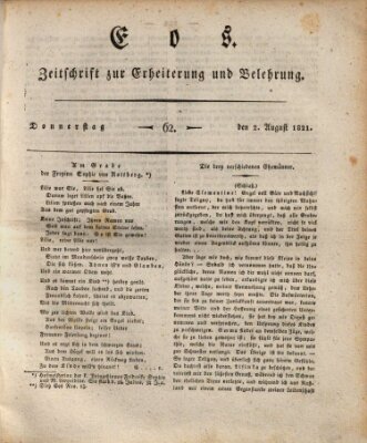 Eos Donnerstag 2. August 1821