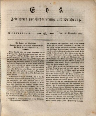 Eos Donnerstag 15. November 1821