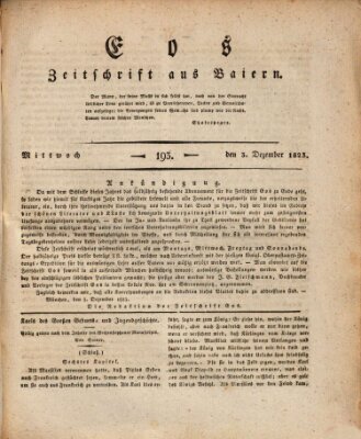 Eos Mittwoch 3. Dezember 1823