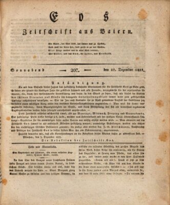 Eos Samstag 27. Dezember 1823