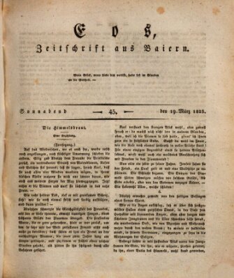 Eos Samstag 19. März 1825