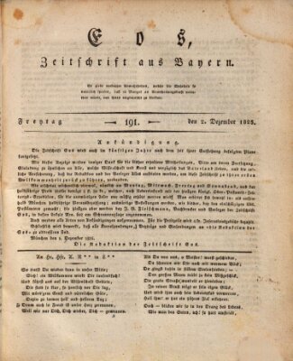 Eos Freitag 2. Dezember 1825