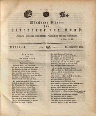 Eos Mittwoch 10. Dezember 1828