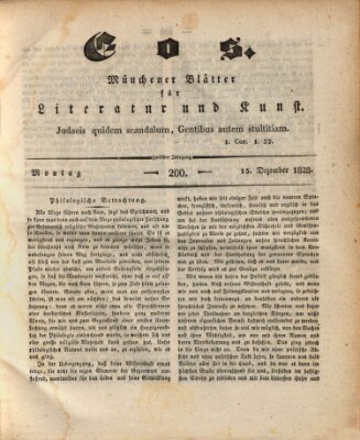 Eos Montag 15. Dezember 1828