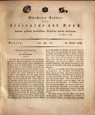 Eos Montag 19. Januar 1829