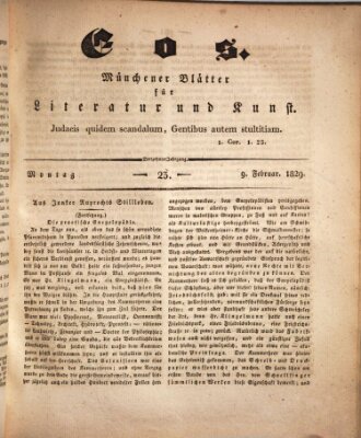 Eos Montag 9. Februar 1829