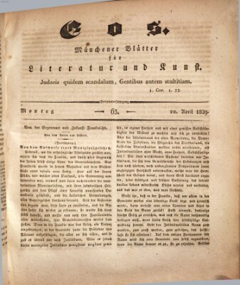 Eos Montag 20. April 1829