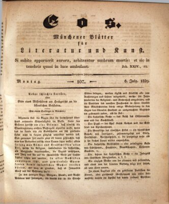 Eos Montag 6. Juli 1829