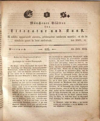 Eos Mittwoch 22. Juli 1829