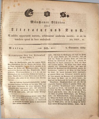 Eos Montag 7. September 1829