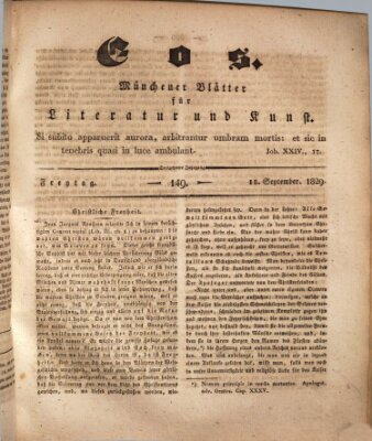 Eos Freitag 18. September 1829