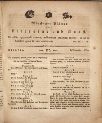 Eos Freitag 6. November 1829