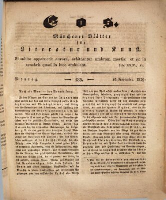 Eos Montag 16. November 1829