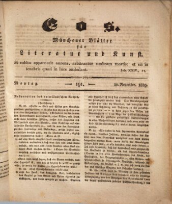 Eos Montag 30. November 1829