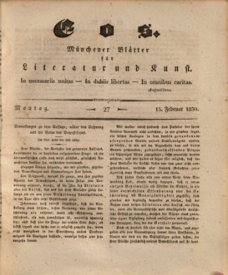 Eos Montag 15. Februar 1830