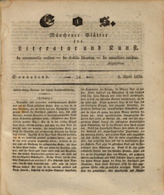 Eos Samstag 3. April 1830