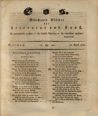 Eos Mittwoch 21. April 1830