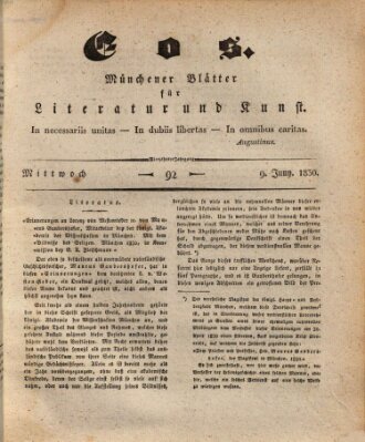 Eos Mittwoch 9. Juni 1830