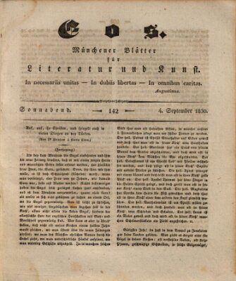 Eos Samstag 4. September 1830