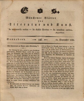 Eos Samstag 11. September 1830