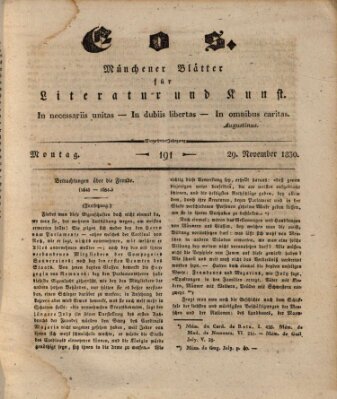 Eos Montag 29. November 1830