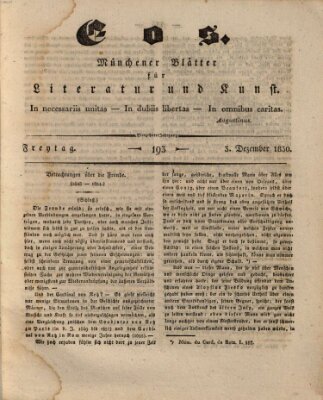 Eos Freitag 3. Dezember 1830