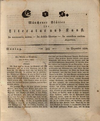 Eos Montag 20. Dezember 1830