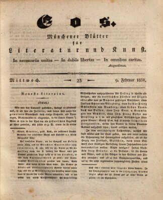 Eos Mittwoch 9. Februar 1831