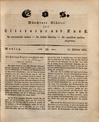 Eos Montag 14. Februar 1831