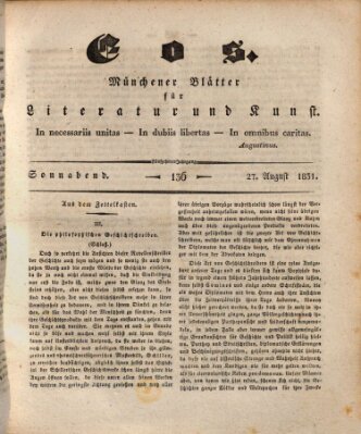 Eos Samstag 27. August 1831