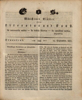 Eos Samstag 10. September 1831