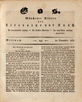 Eos Mittwoch 30. November 1831