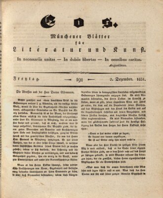 Eos Freitag 2. Dezember 1831