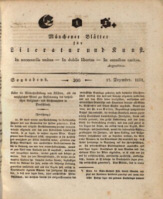 Eos Samstag 17. Dezember 1831