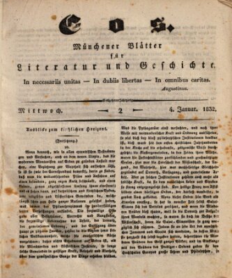 Eos Mittwoch 4. Januar 1832