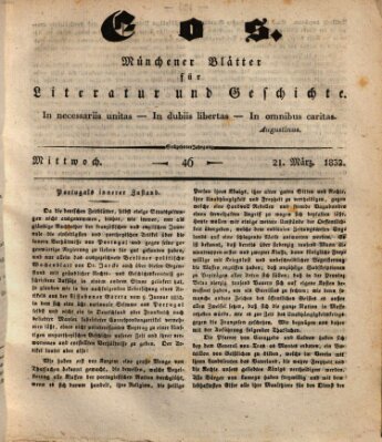 Eos Mittwoch 21. März 1832