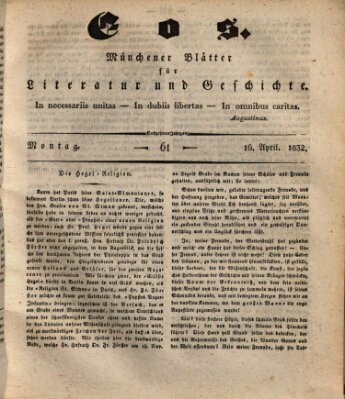 Eos Montag 16. April 1832